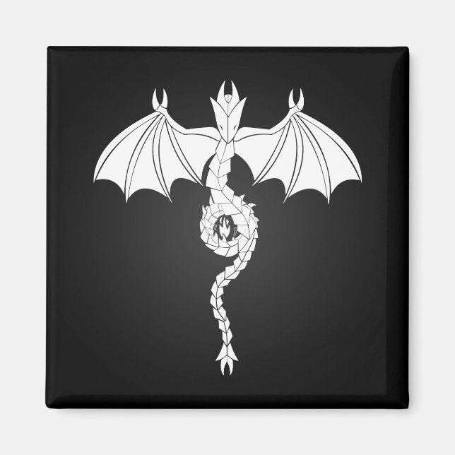 White Serpent Dragon Magnet (Framsidan)