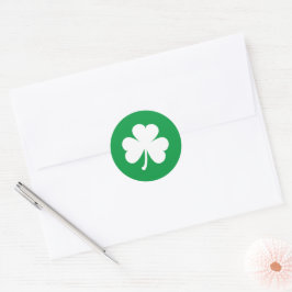White Shamrock på Irish Grönt St patrick's day Runt Klistermärke