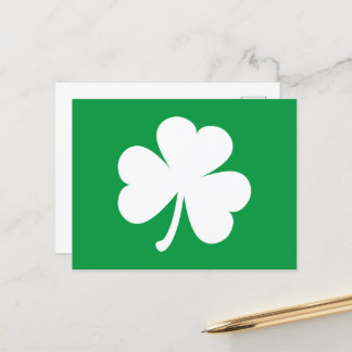 White Shamrock på Irish Grönt St patrick's day Vykort