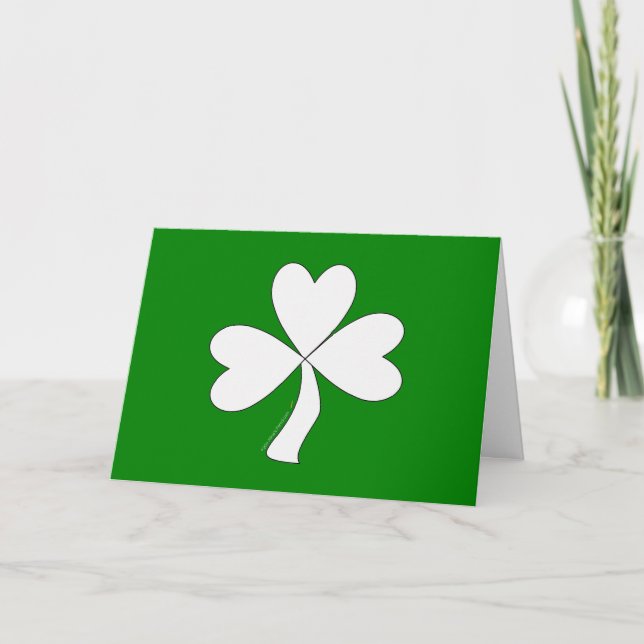 White Shamrock St. Patrick's Day Irish Lycka till Kort (Framsida)
