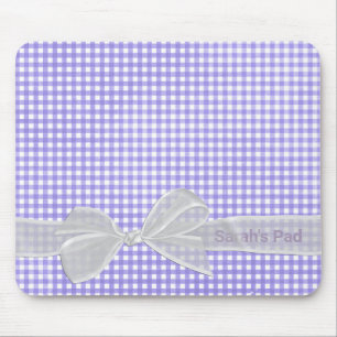 White Sheer Bow på Gingham Mouse Pad Musmatta