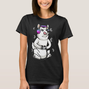 White Shepherd Hund Gamer Video Gaming White Germa T Shirt