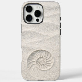 White Shimmer Sand Nautilus Shell Coastal 