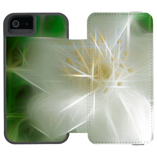 White Shiny Jasmine Incipio iPhone Wallet Skal (Folio Öppen)