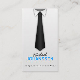 White Shirt Black Tie Accountant Affärskorts Visitkort