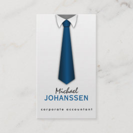 White Shirt Blue Tie Accountant Affärskorts Visitkort