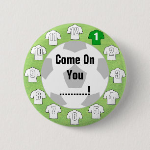 White Shirts. Fotboll Fläkt Button Badge Knapp