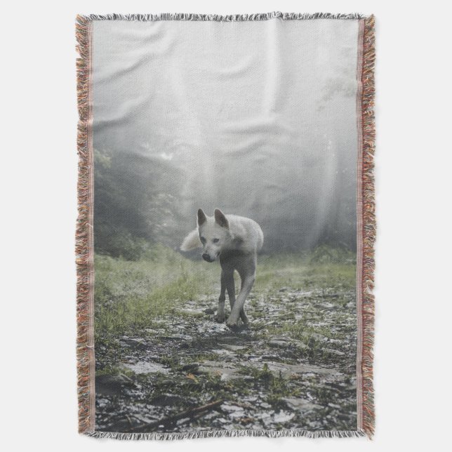 White Siberian husky Filt (Framsidan Vertikal)