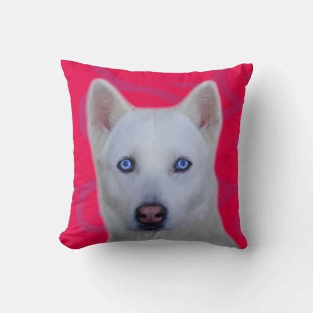 White Siberian husky Kudde (Framsida)