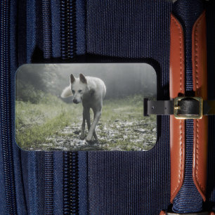 White Siberian husky Luggage Tag Bagagebricka