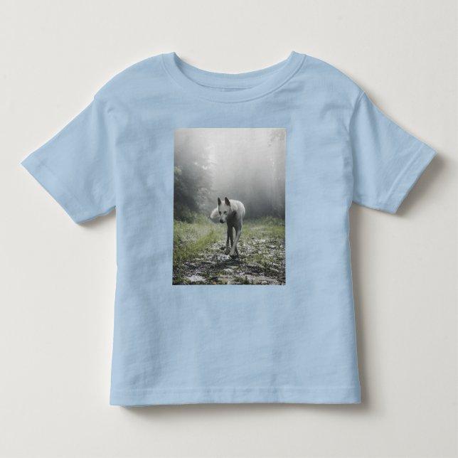 White Siberian husky Småbarn T-Shirt (Framsida)