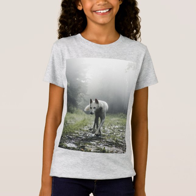 White Siberian husky T-Shirt (Framsida)