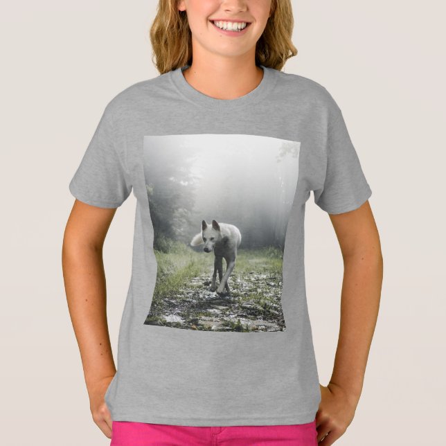 White Siberian husky T-Shirt (Framsida)