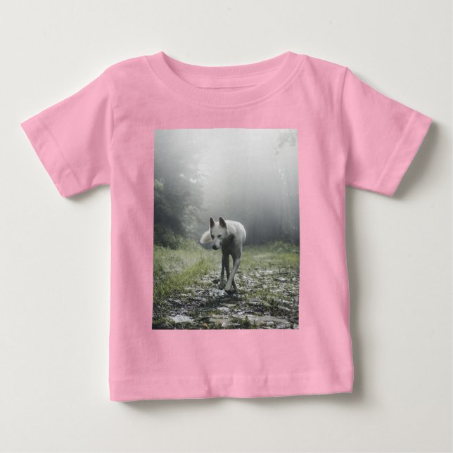White Siberian husky T Shirt (Framsida)