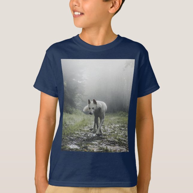 White Siberian husky T-Shirt (Framsida)