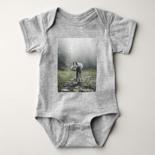 White Siberian husky T Shirt (Framsida)