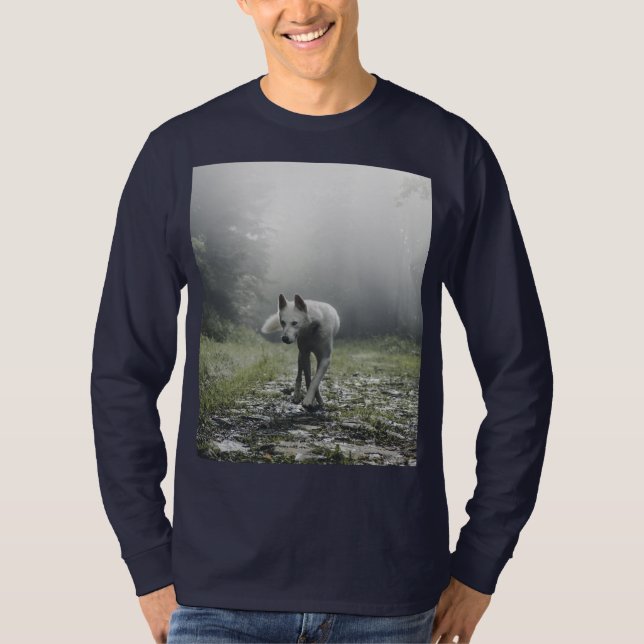 White Siberian husky T-Shirt (Framsida)