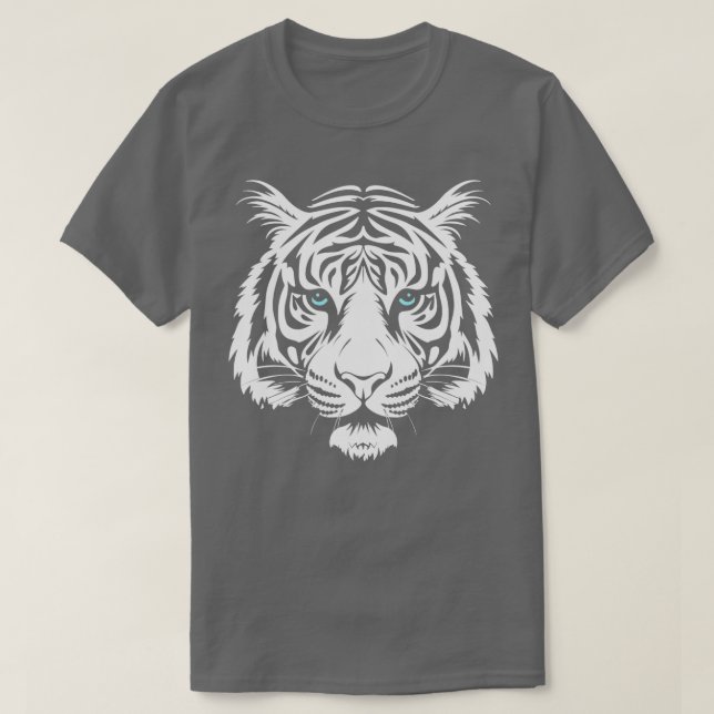 White Siberian Tiger Big Cat Wildlife T Shirt (Design framsida)