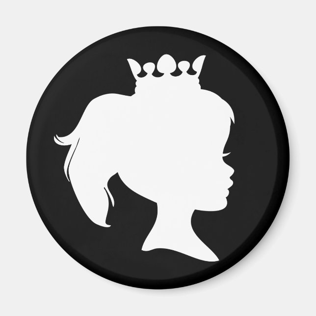 White Silhouette Princess Magnet (Framsidan)
