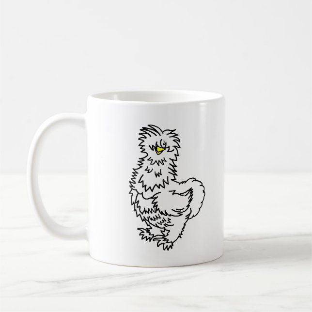 White Silkie Chicken Coffee Mugg (Vänster)