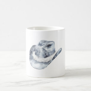 White Silver Cowgirl Hat Kaffemugg