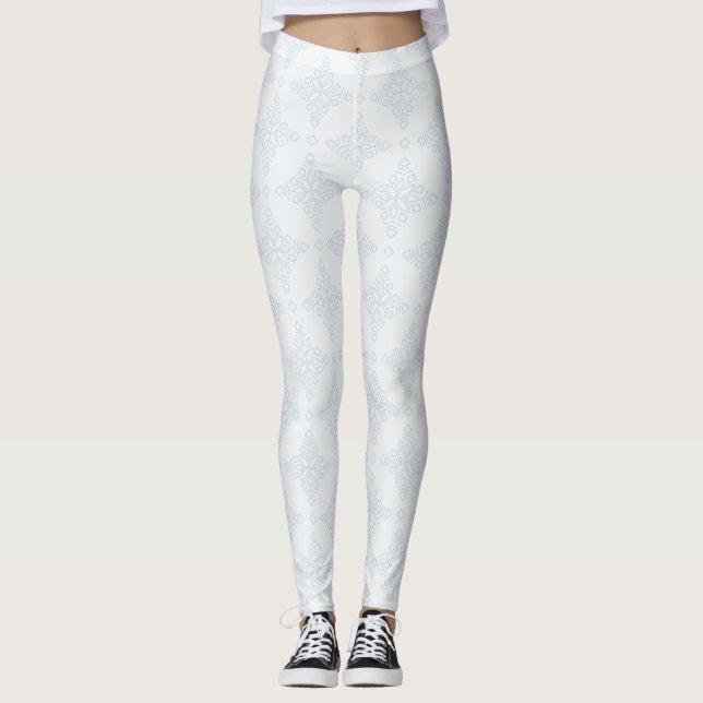 White & Silver Fluorish Leggings (Framsida)