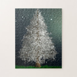 White Silver Julgran, Bright Stars Pussel
