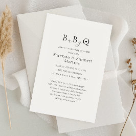 White Simple Minimalist Baby-Q BBQ Baby Shower Inbjudningar