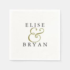 White Simple Modern Elegant bröllop Napkin Pappersservett