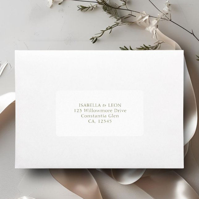 White | Simple Wedding Address Adressetikett (Skapare uppladdad)
