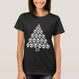 White Skull och Bones Julgran Tee Shirt