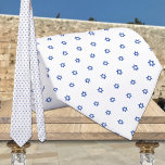 White & Small Blue Star Of David Wedding Slips<br><div class="desc">A white and blue star of David wedding neck tie featuring a tiny small-sized blue star of David in a repeat pattern against a pure solid white background. What could be more classic and elegant.</div>