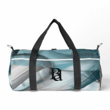 White Small Gym Bag Trend Abstrakt Blue Ocean