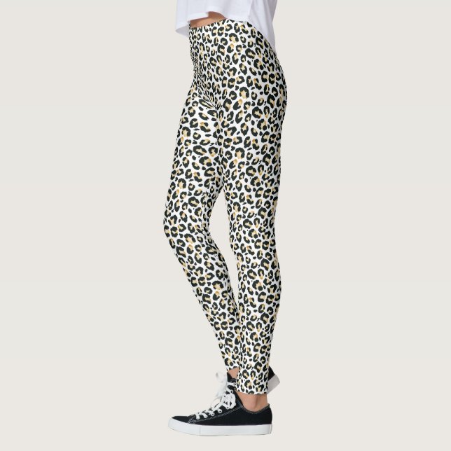 White Snö Leopard Print Leggings (Vänster)