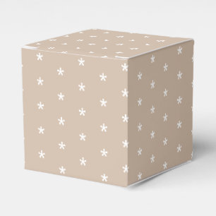 White snö star snöflingor mönster beige med gå presentaskar