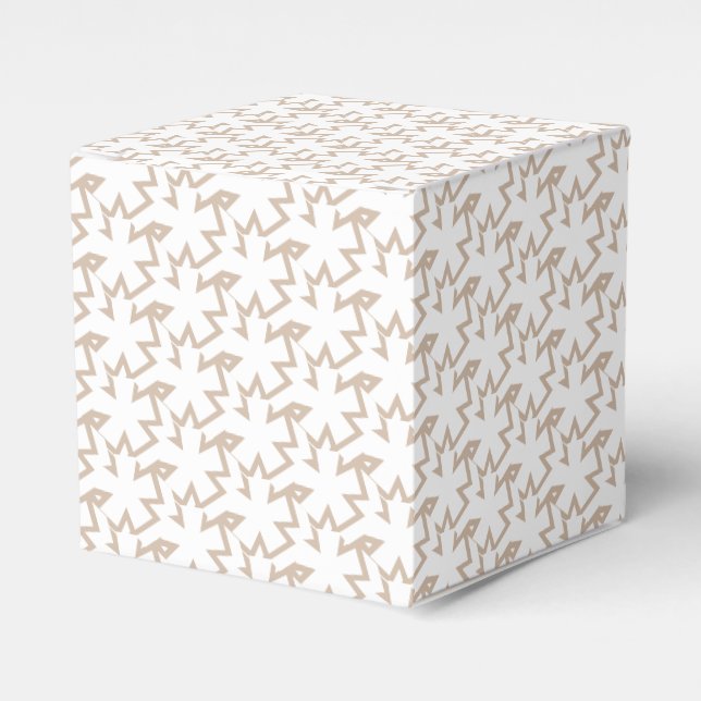 White snö star snöflingor mönster beige med gåva presentaskar (Framsidan Sidan)