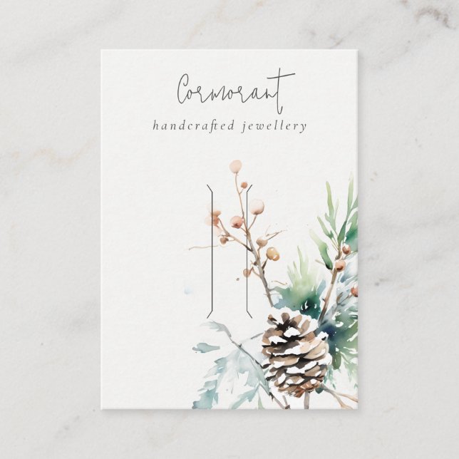 White Snö Winter Berries Hair pin Visning Holder Visitkort (Framsida)