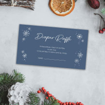 White Snöflingor Blue Diaper Raffle