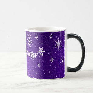 White Snöflingor Blue-Lila Backgrd Morphing Mugg