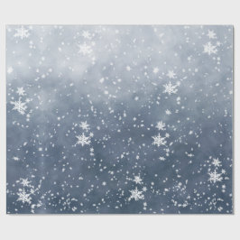 White Snöflingor Falling Winter Night Himlar Presentpapper