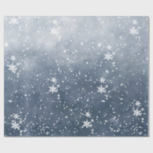 White Snöflingor Falling Winter Night Himlar Presentpapper