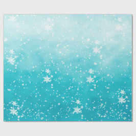 White Snöflingor Falling Winter Turcos Ombre Presentpapper