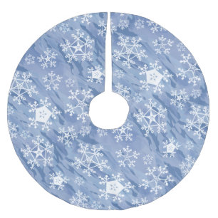 White Snöflingor Julgransmatta Borstad Polyester