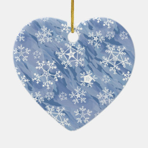 White Snöflingor Julgransprydnad Keramik