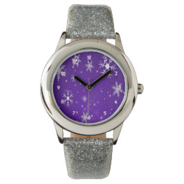 White Snöflingor med Blue Background Watch Armbandsur