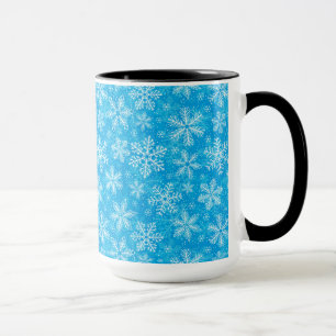 White snöflingor mönster mugg