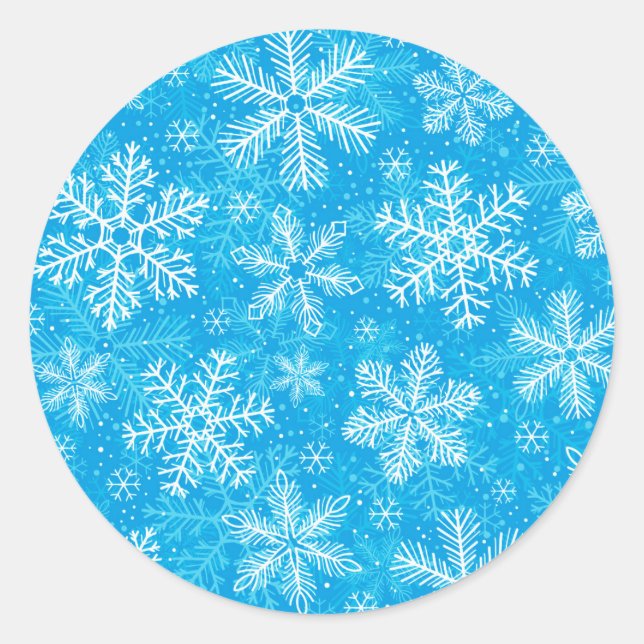 White snöflingor mönster runt klistermärke (Framsida)