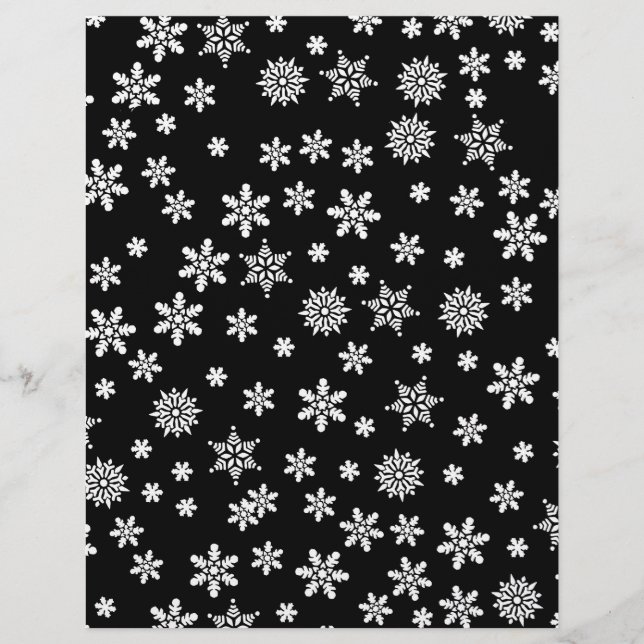 White Snöflingor på Black Background (Framsida)