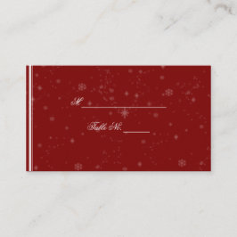 White Snöflingor på Cranberry Bröllop Place Cards Placeringskort