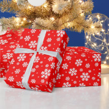 White Snöflingor på Red Winter Mönster